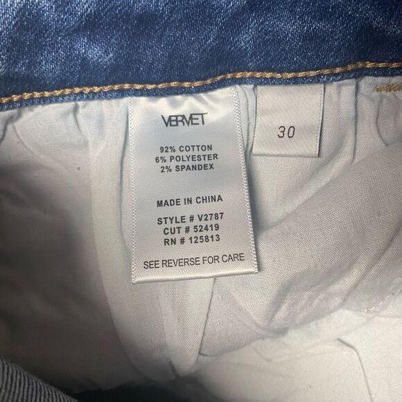 VERVET Women’s Distressed Destroyed Stretch Boyfriend Jeans W30 L 27 Blue - Picture 5 of 9